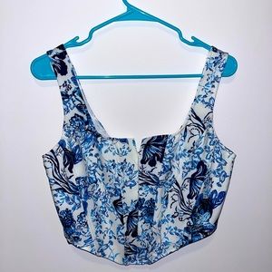 Missguided floral bustier crop top